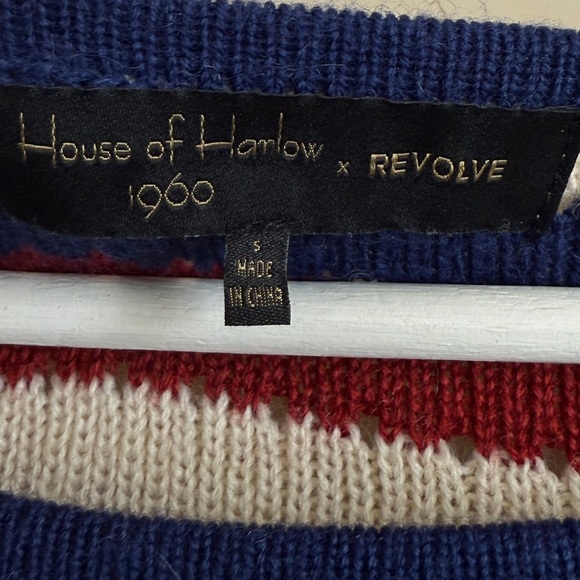 REVOLVE Echo Sweater Dress in Multi Stripe HOUSE OF HARLOW 1960 Red Blue Small - Picture 7 of 9